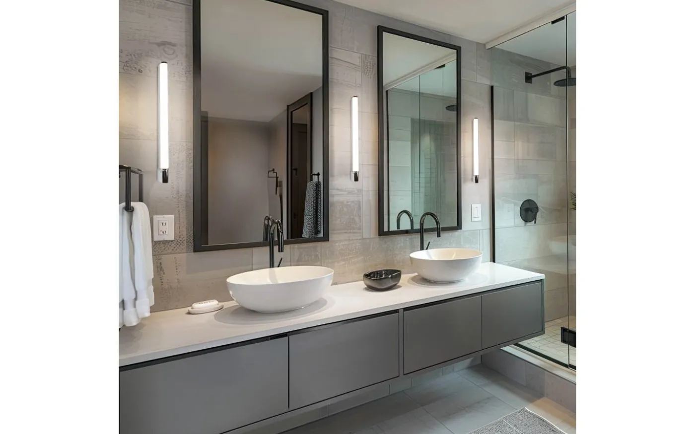 Piera H2O Vägglampa LED 80cm krom IP44