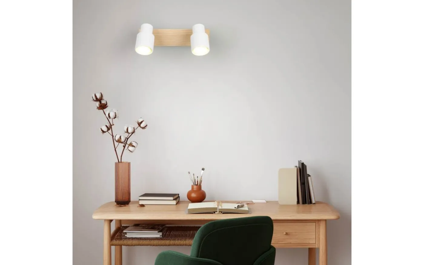 Pierre Spotlight 2-delat matt vit/trä