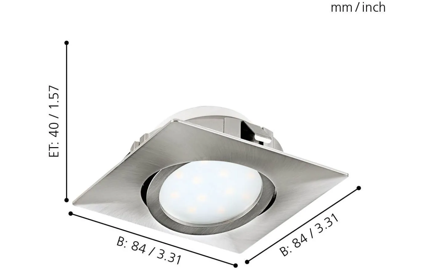Pineda Spotlight LED 3000K 4,9W Nickel