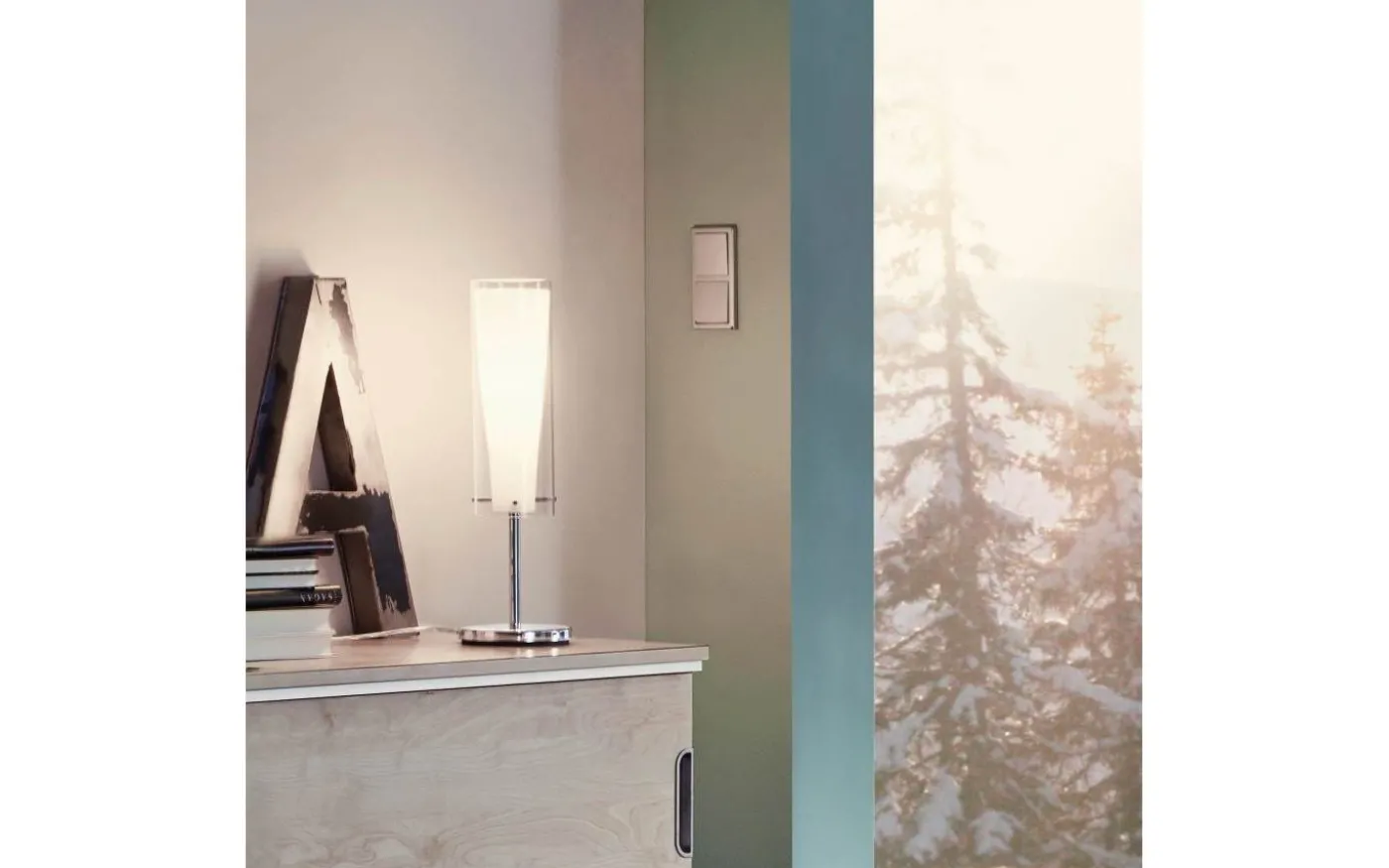 Pinto Bordslampa 50cm Opal/Krom