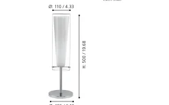 Pinto Bordslampa 50cm Opal/Krom