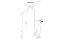 Pinto Gold Taklampa 91cm Guld