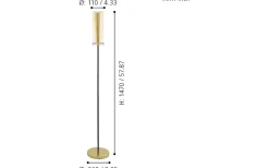 Pinto Golvlampa 147cm Svart/Guld