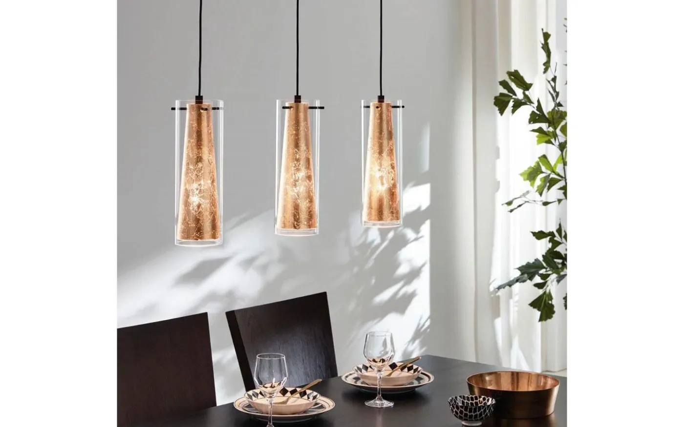 Pinto Taklampa 73cm Bladguld