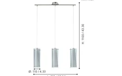 Pinto Taklampa 73cm Smoke