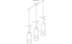 Pinto Taklampa 73cm Vit