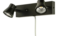Pluto Vägglampa Dubbel LED 2x5W 3000K Svart