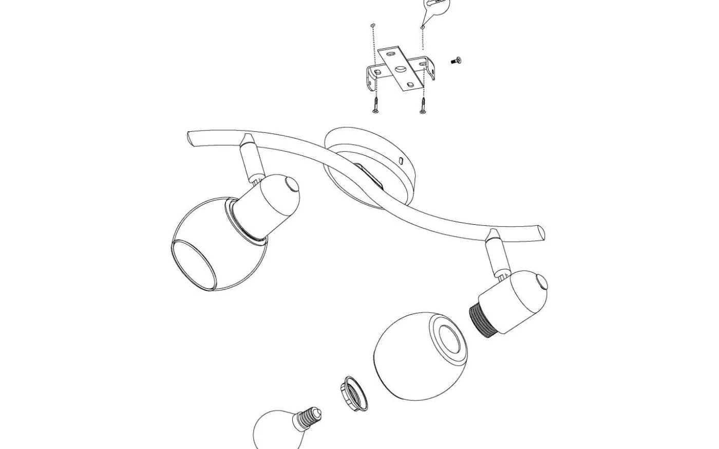 Pollica Takspotlight 37cm Svart