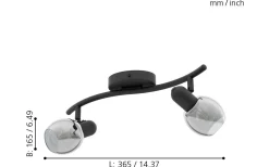 Pollica Takspotlight 37cm Svart