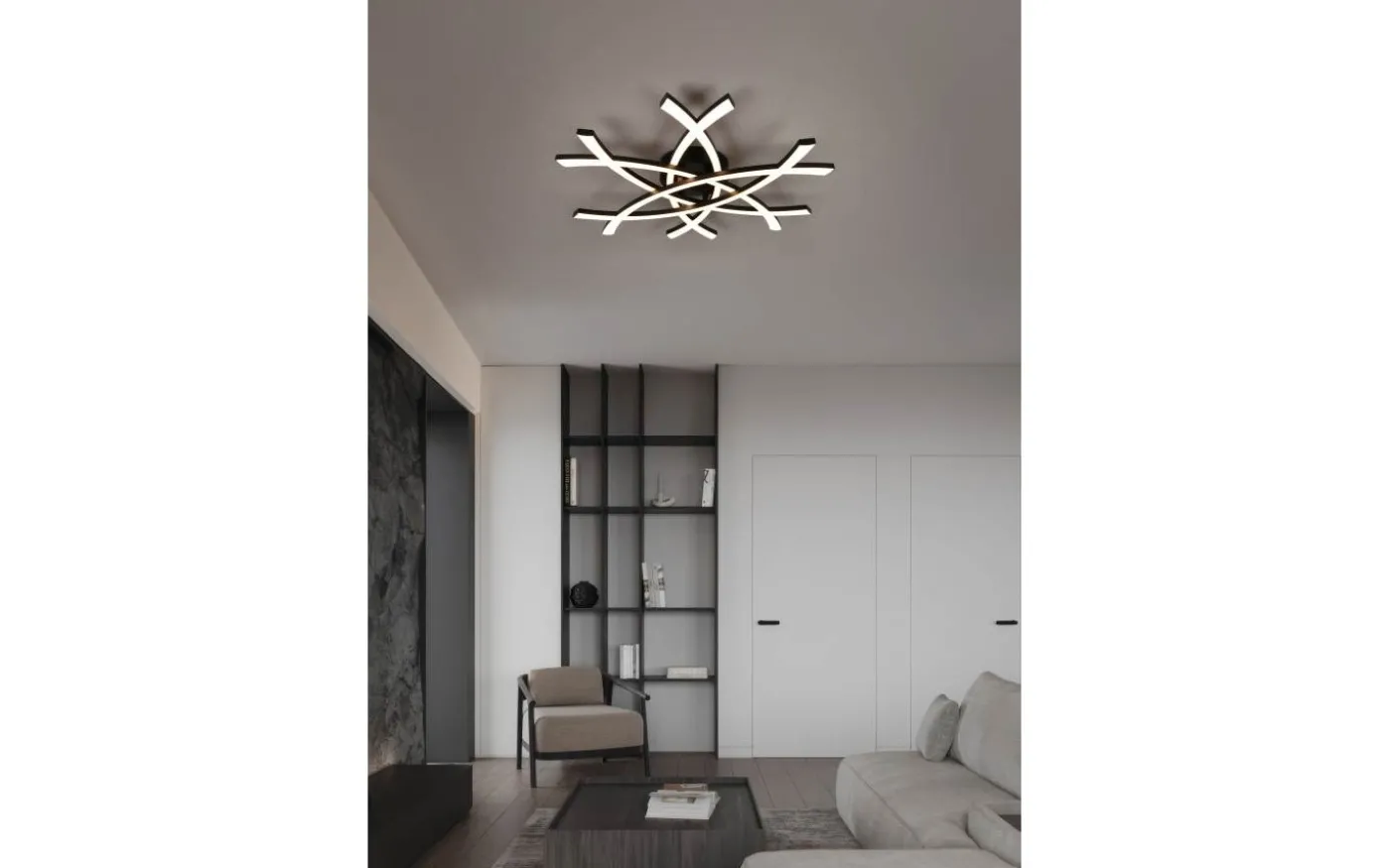 Pollock Plafond LED 62x59cm mattsvart