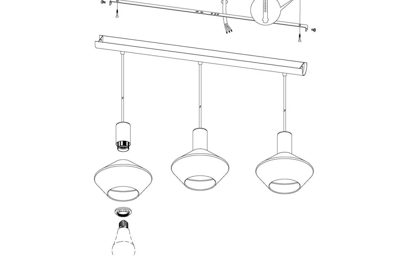 Ponzano Taklampa 80cm Smoke