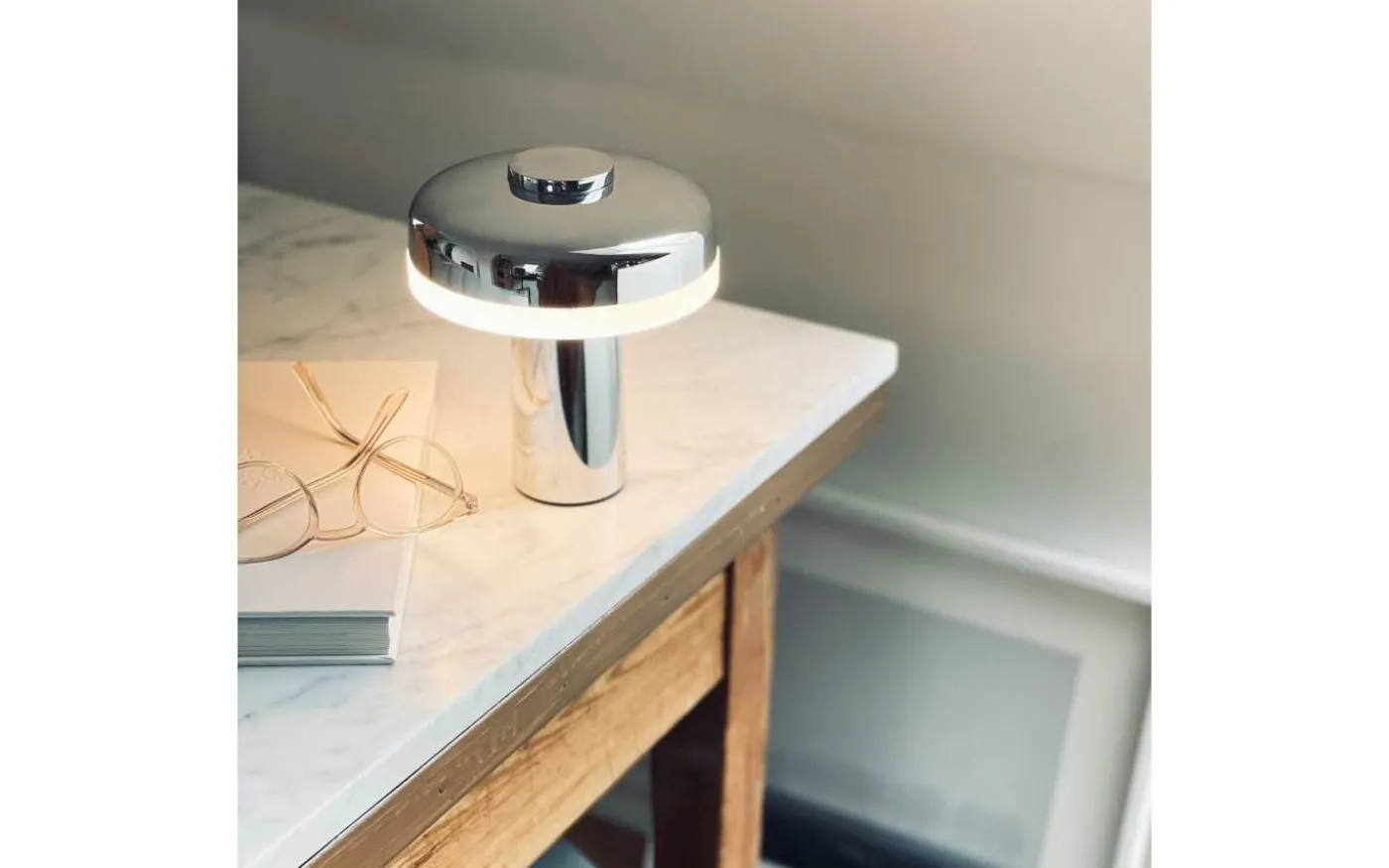 Porter Uppladdningsbar Bordslampa 16,5cm Krom