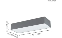 Posaderra Plafond 75cm Grå