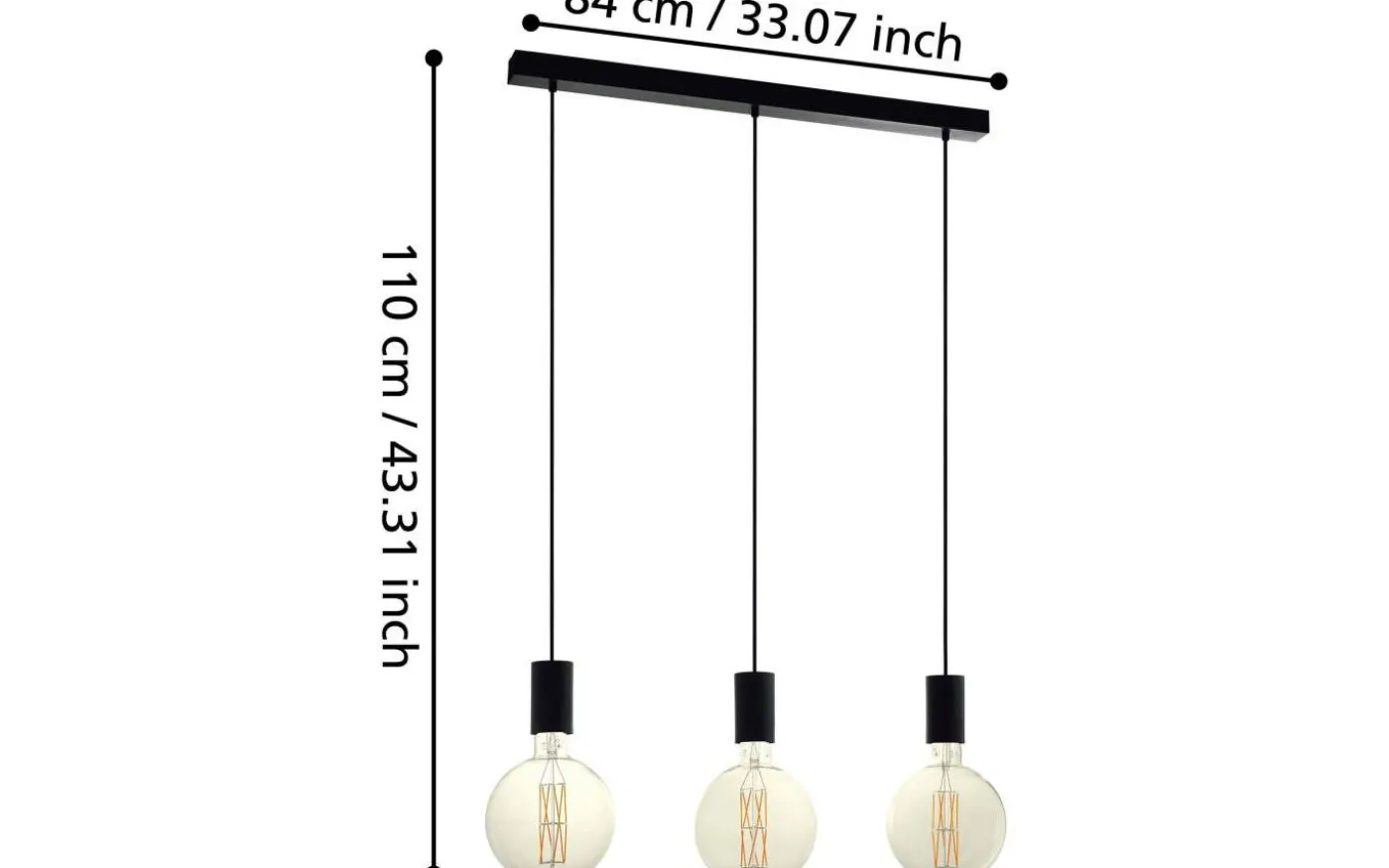 Pozueta Taklampa 84cm Svart