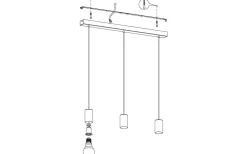 Pozueta Taklampa 84cm Svart