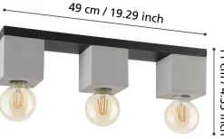 Prestwick Plafond 49cm Svart/Grå