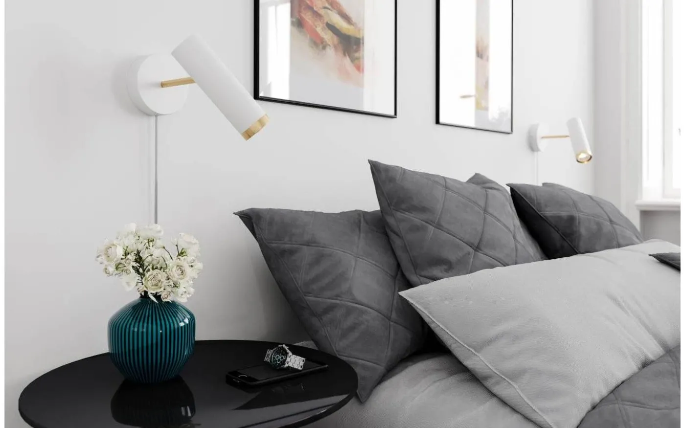 Puls 1L Vägglampa Vit/Guld