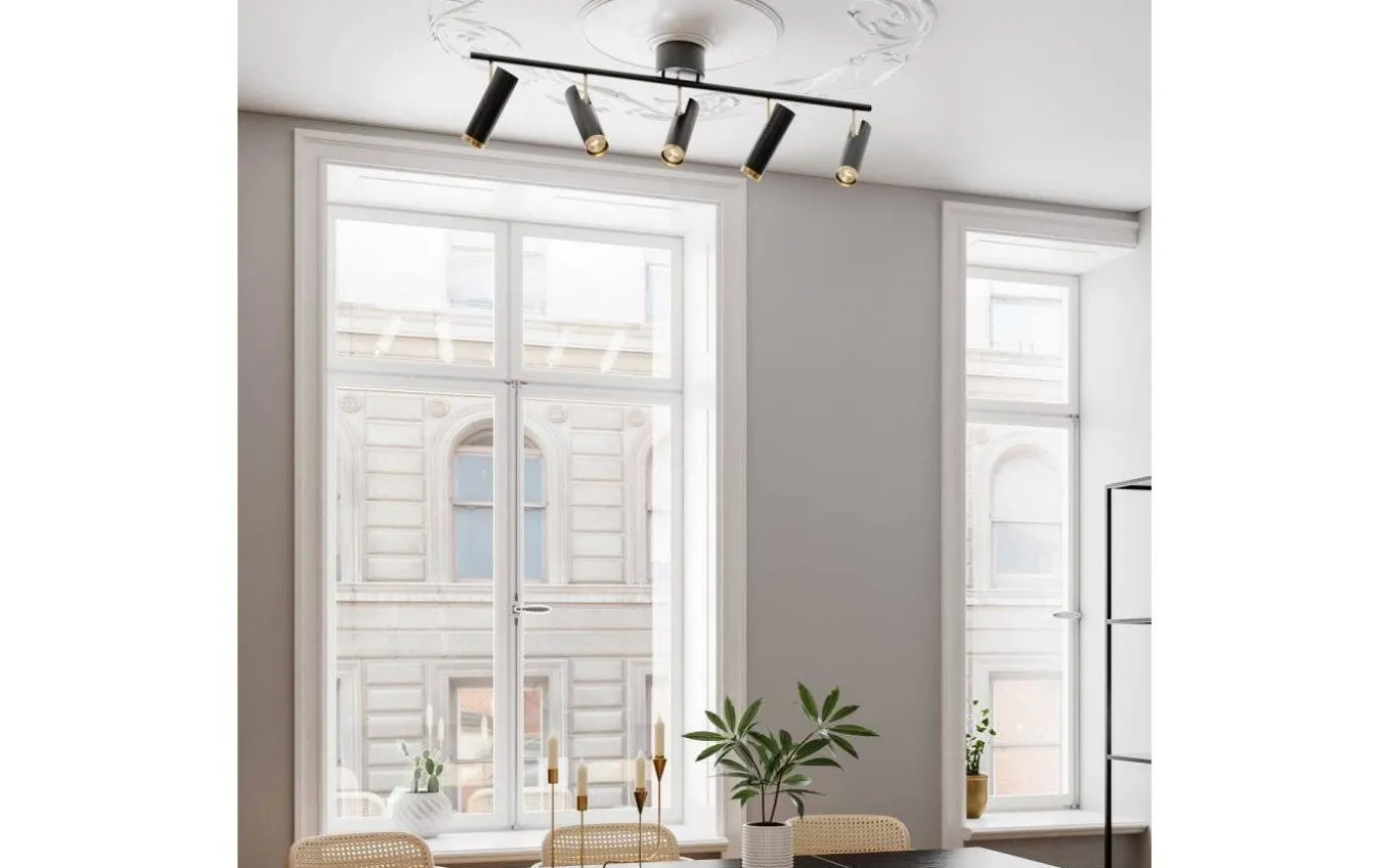 Puls Takspotlight 110cm 5L Svart/Guld