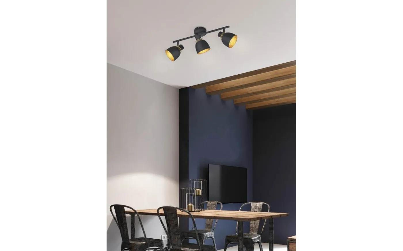 Punch Spotlight 3-delad E14 matt svart/guld