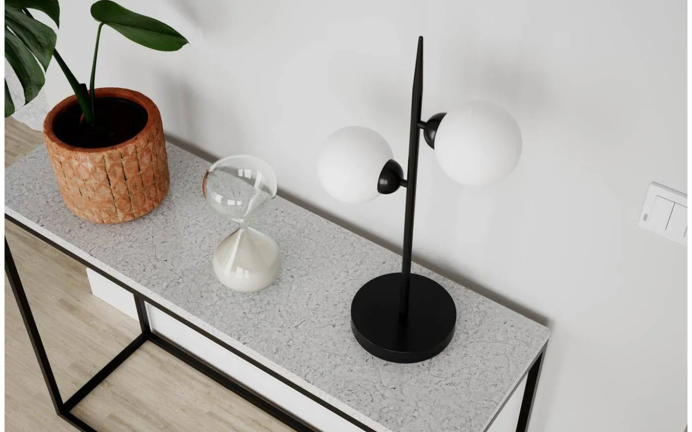 Punto Bordslampa 55cm Svart/Opal