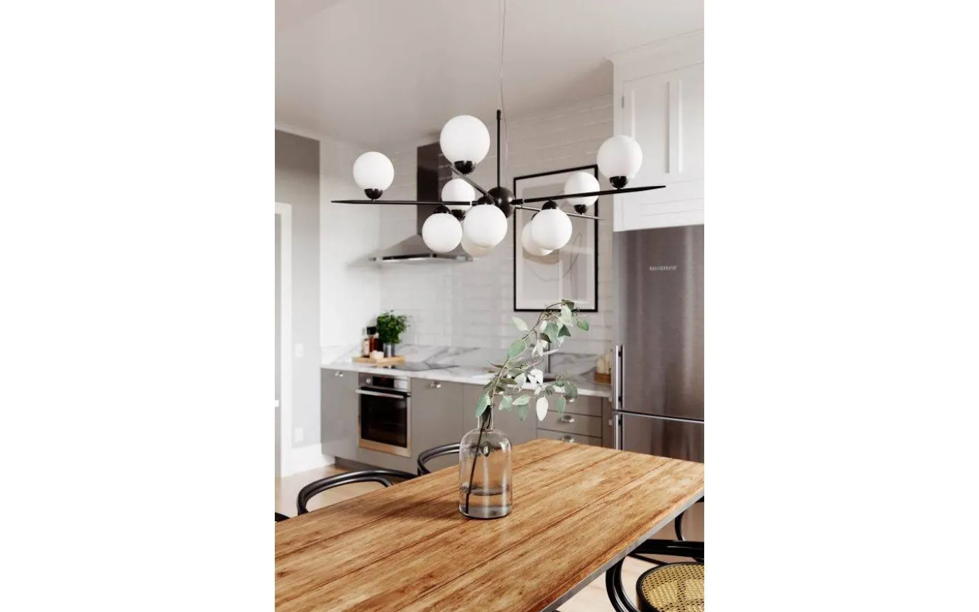 Punto Taklampa Ø100cm Svart/Opal