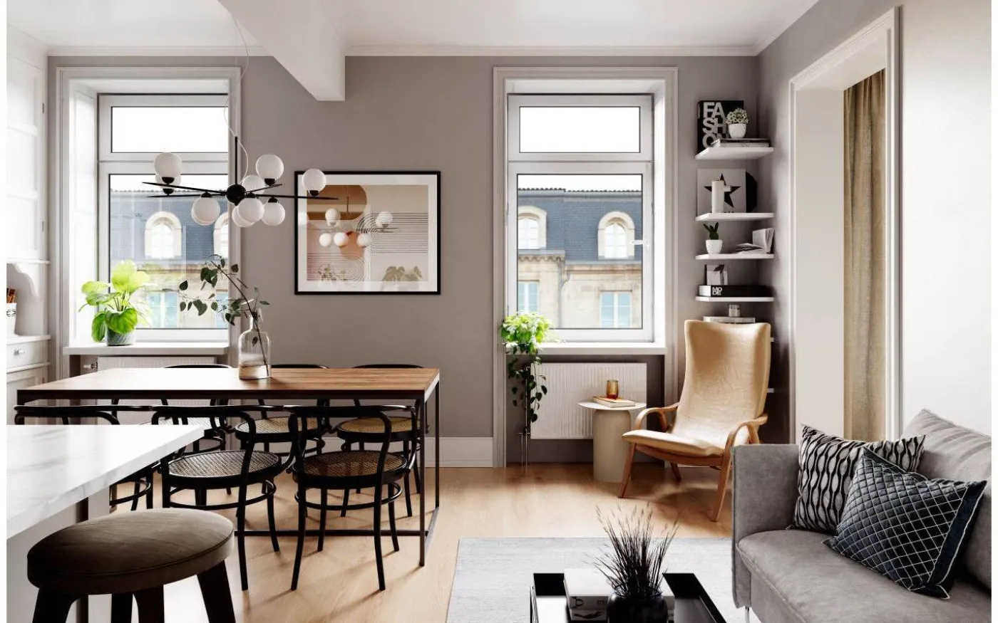 Punto Taklampa Ø100cm Svart/Opal