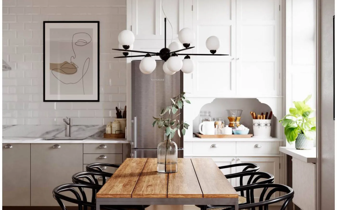 Punto Taklampa Ø100cm Svart/Opal