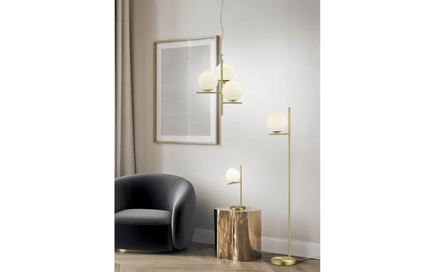 Pure Golvlampa E14 matt mässing