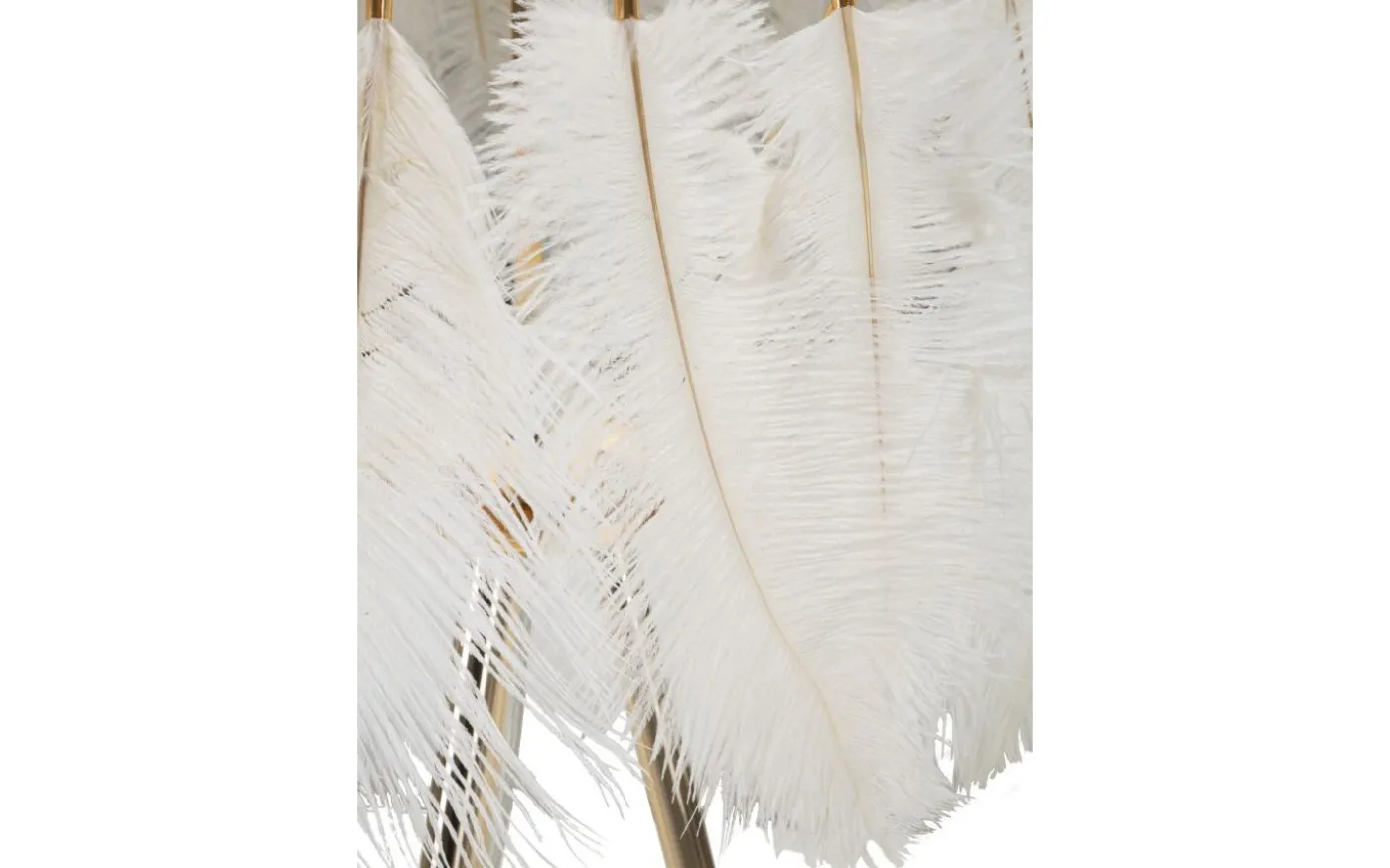 Quinto Golvlampa Fjäderställ 147cm Vit/Guld