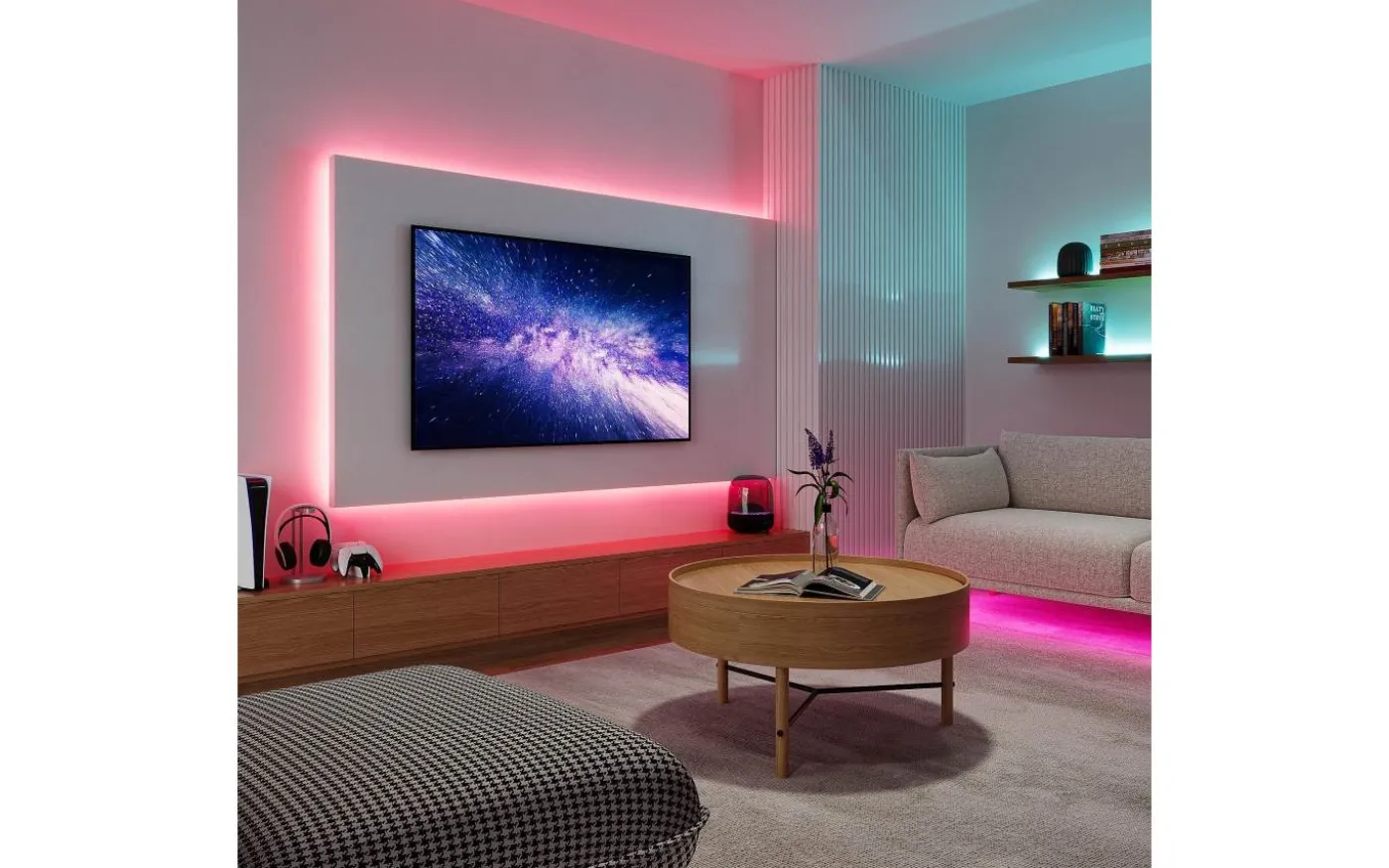 Racer LED-remsa 3m RGB-IC+3000K Komplett Kit Svart