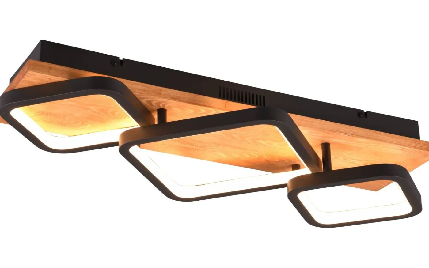Rama Plafond LED 3-delad mattsvart/trä