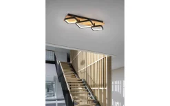 Rama Plafond LED 3-delad mattsvart/trä