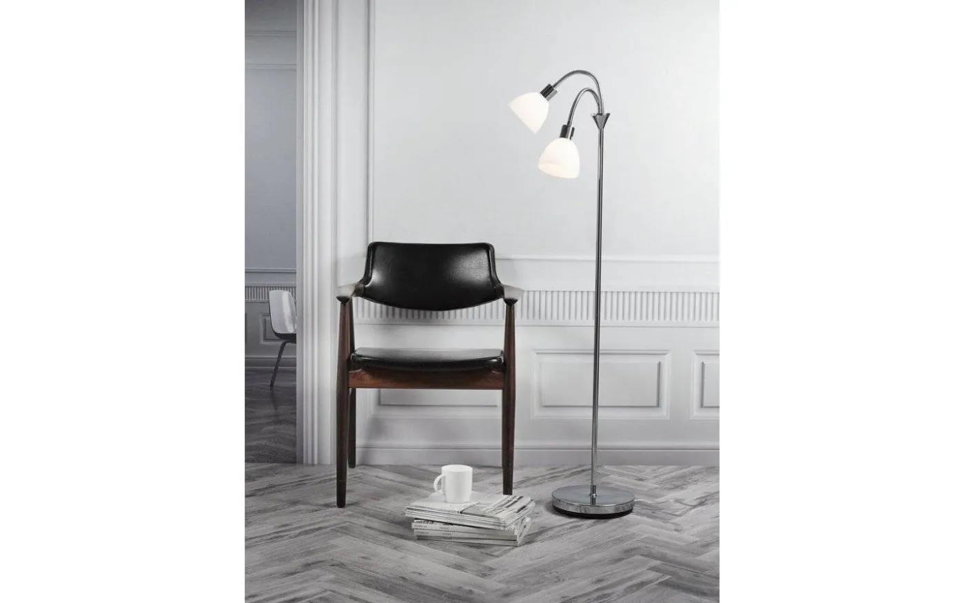 Ray Golvlampa 155cm 2L Krom