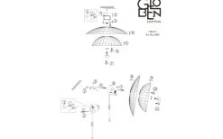 Ray Plafond/Vägglampa 60cm Mud