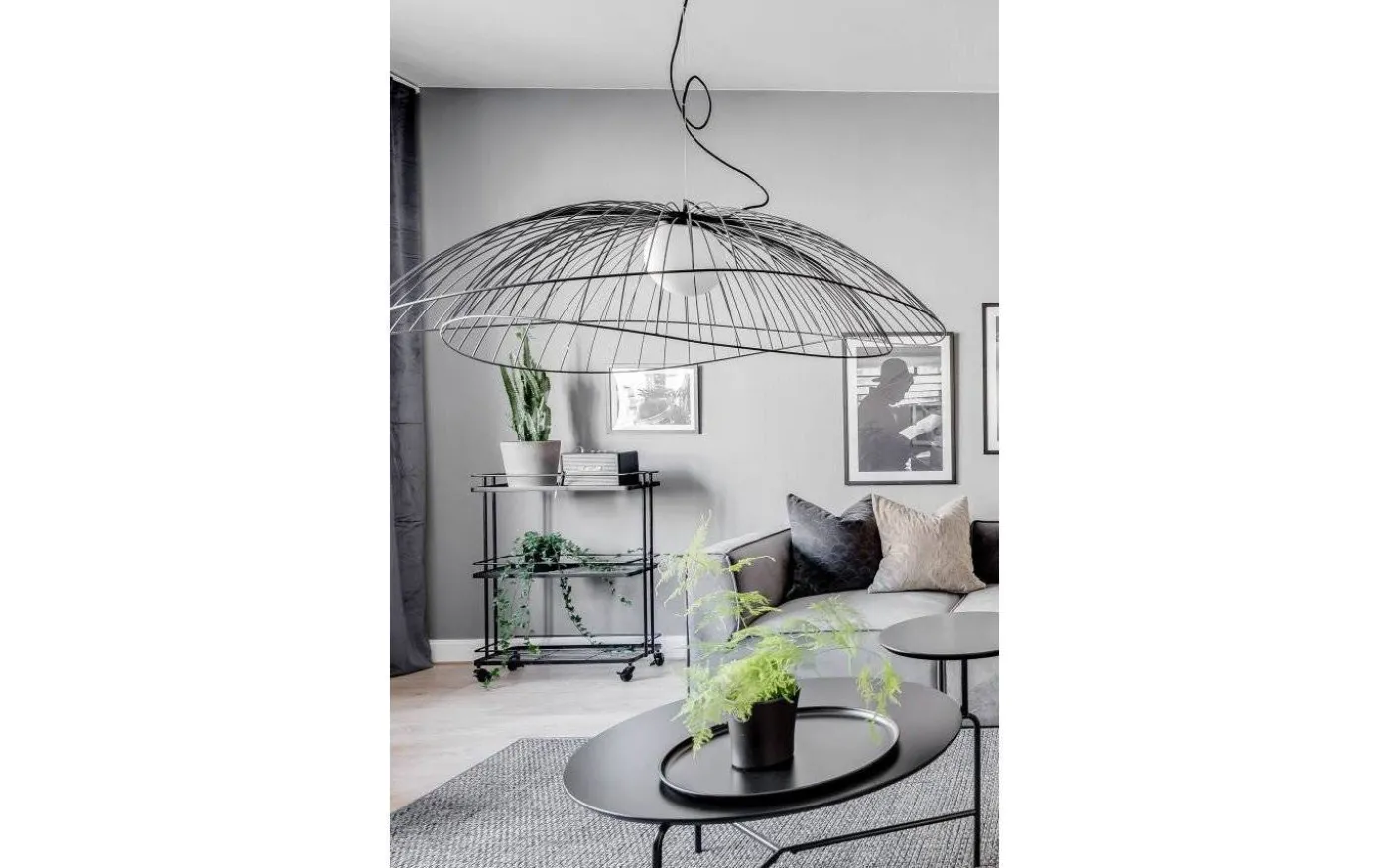 Ray Taklampa 115cm E27 Svart