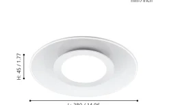 Reducta Plafond 38cm LED 3000K 19W Vit