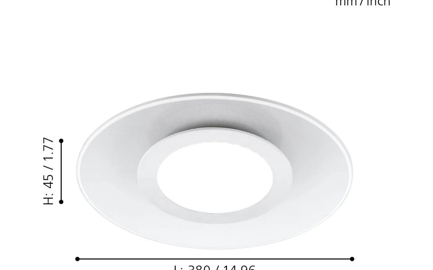 Reducta Plafond 38cm LED 3000K 19W Vit