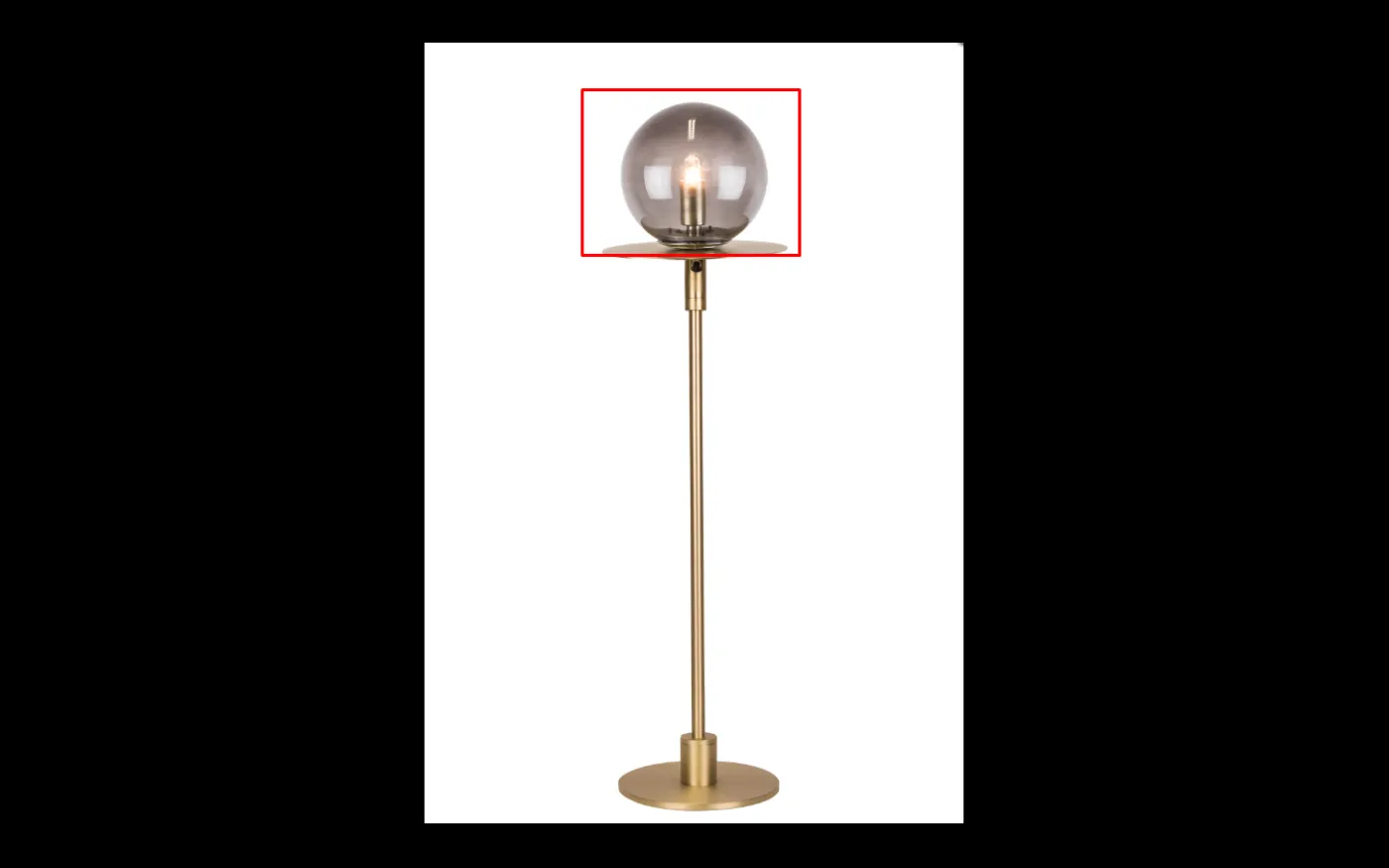 Reservglas Art Deco Bordslampa Mässing/Rök