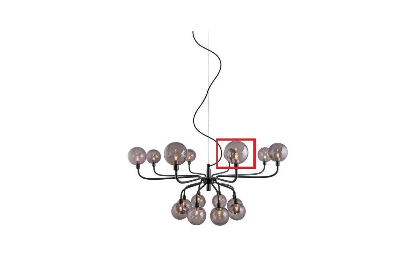 Reservglas till Mandrino Taklampa Rökfärgat