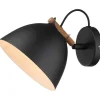 Århus Vägglampa Svart/Trä