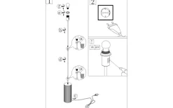 Rib Golvfot 129cm Borstad Mässing