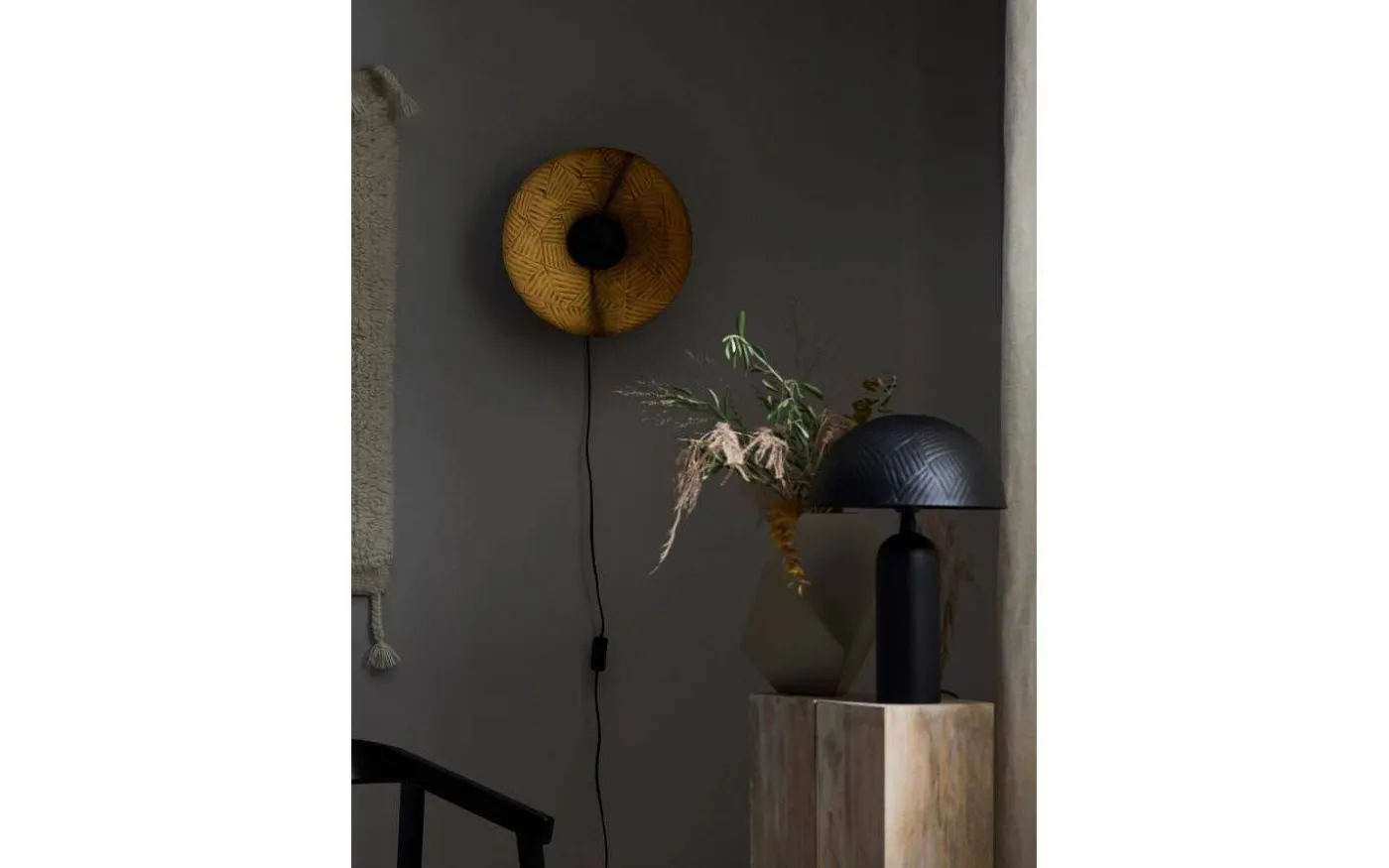 Ribble Vägglampa Ø35cm Matt Svart