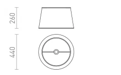 Ridick Takskärm Ø45cm Svart