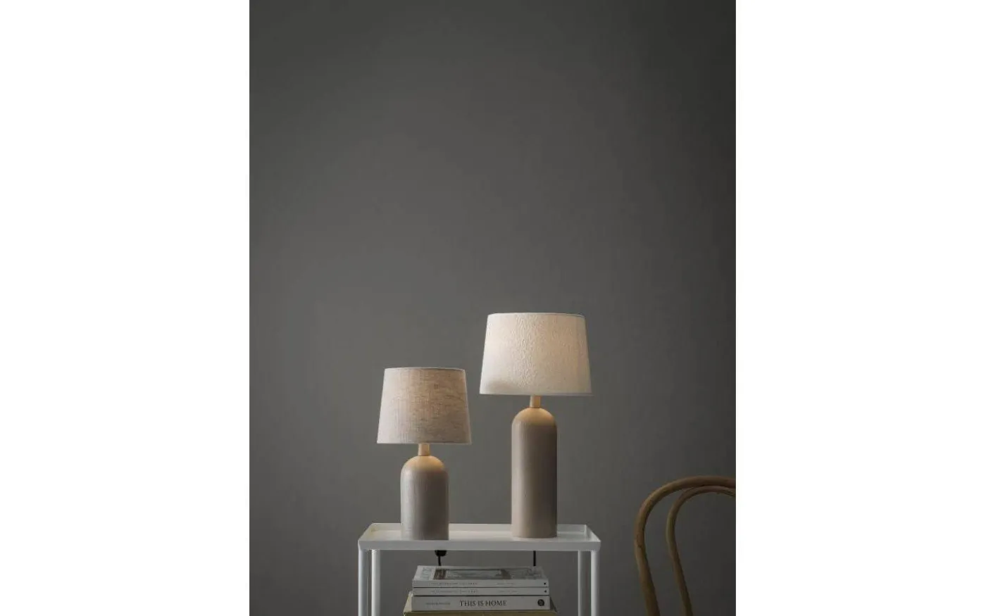 Riley Lampfot 38cm Matt beige