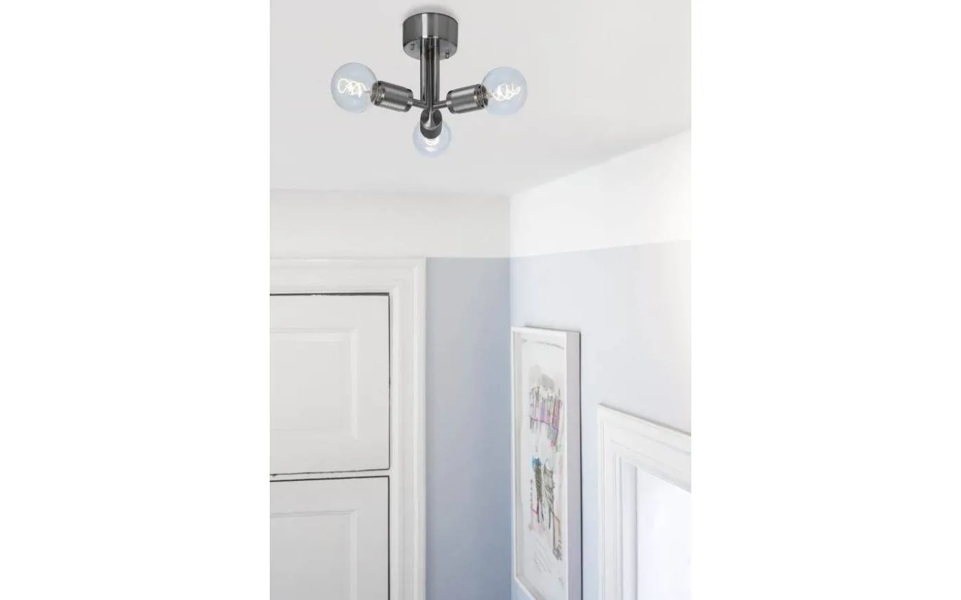 Rille Plafond 3L 28cm Borstad Krom