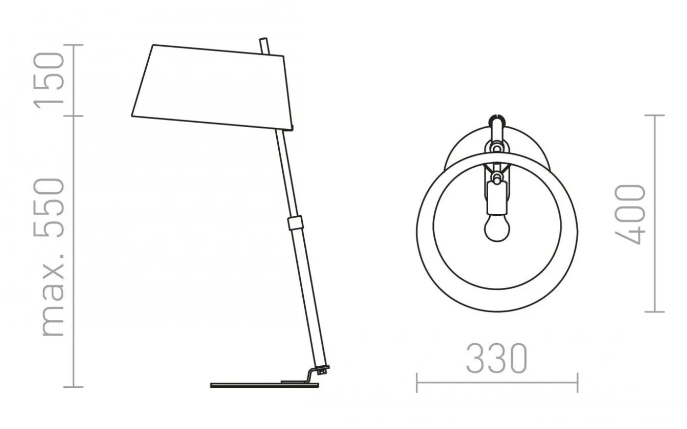 Ritzy Bordslampa 70cm Svart/Krom E27