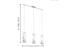 Rivato Taklampa 71cm Krom