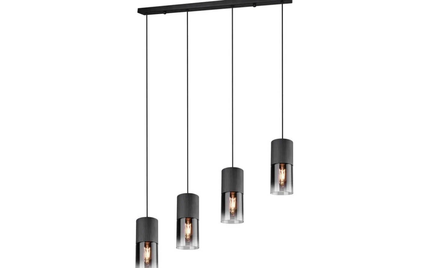 Robin Takpendel 4-delad E27 matt svart/rökfärgad