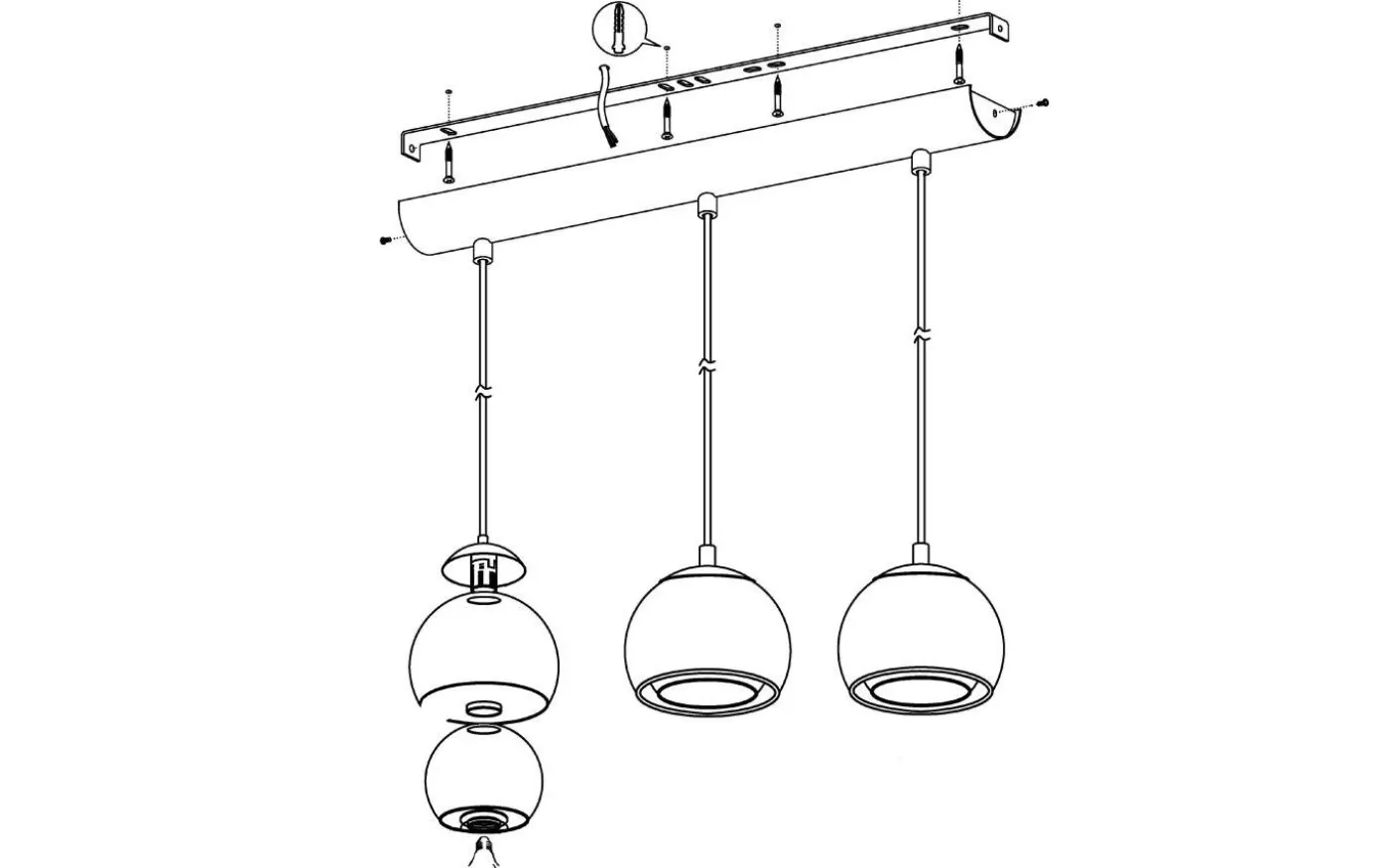 Rocamar Taklampa 78cm Koppar