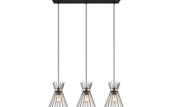 Rod Taklampa 3-delat E27 svart/guld